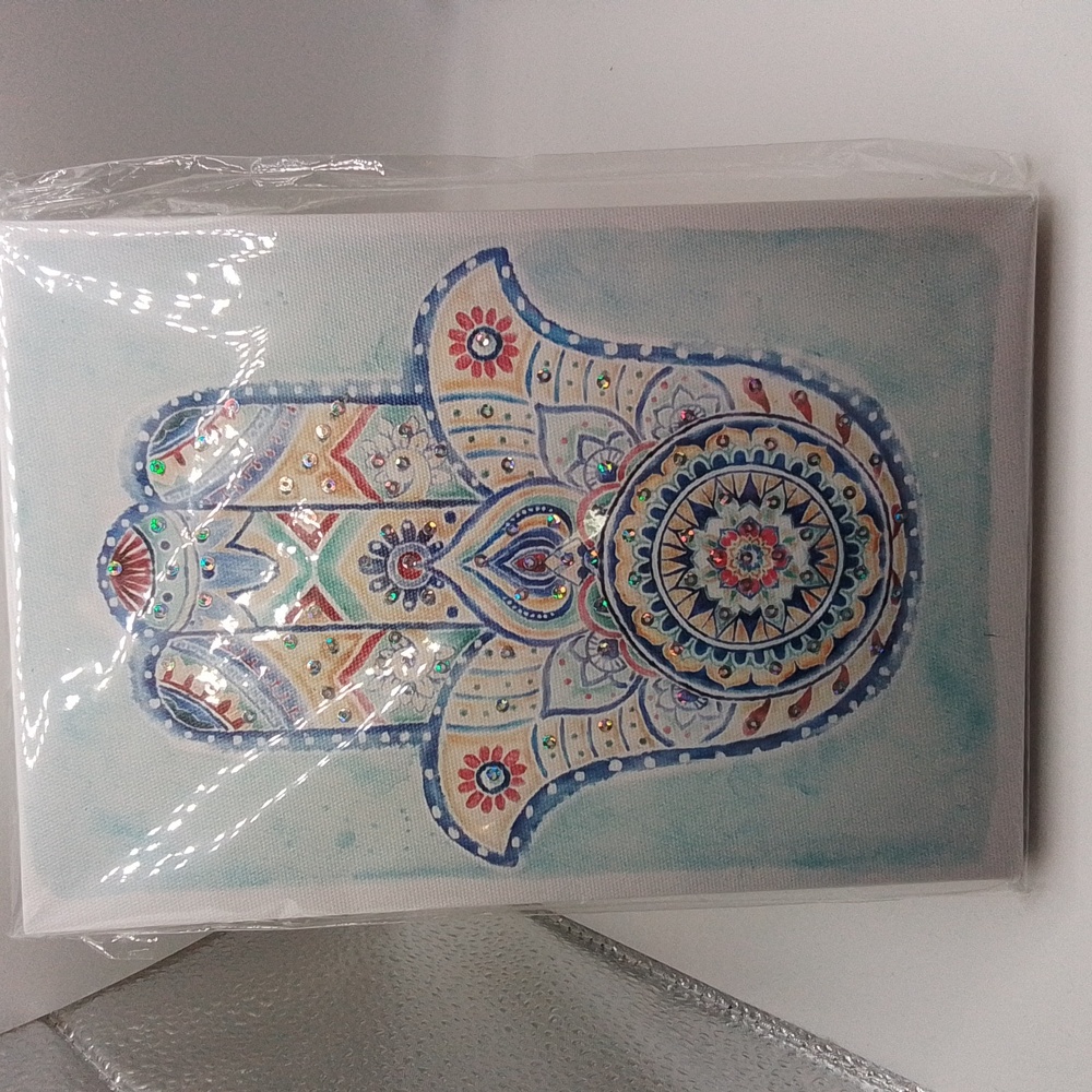Intricate Hamsa Hand Canvas Art